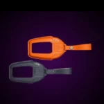 Black Orange Custom Alcantara Car Key Cover Andromeda Crown